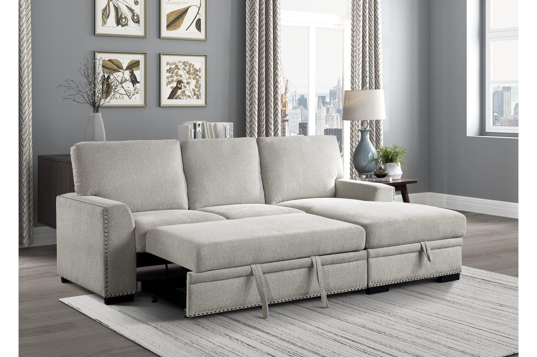Morelia Beige Casual Solid Wood And Plywood Chenille Fabric Upholstery 2Pc Set: Sofa, Love - Ella Furniture