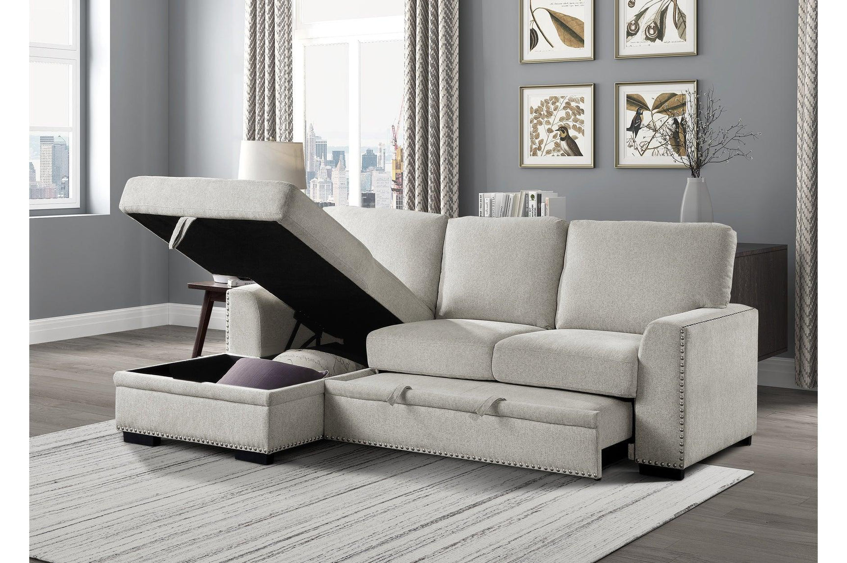 Morelia Beige Casual Solid Wood And Plywood Chenille Fabric Upholstery 2Pc Set: Sofa, Love - Ella Furniture