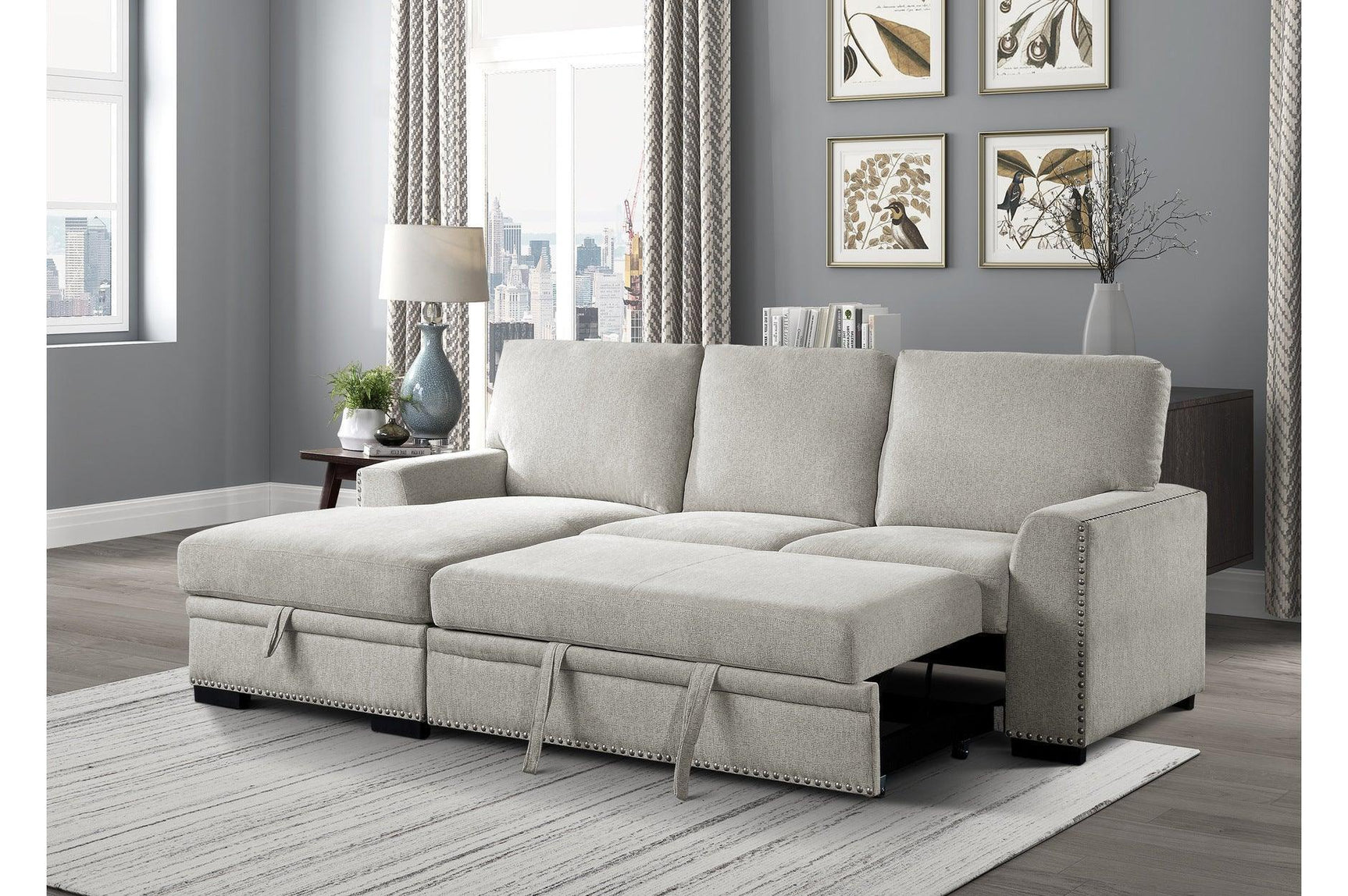 Morelia Beige Casual Solid Wood And Plywood Chenille Fabric Upholstery 2Pc Set: Sofa, Love - Ella Furniture