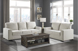Morelia Beige Casual Solid Wood And Plywood Chenille Fabric Upholstery 2Pc Set: Sofa, Love - Ella Furniture
