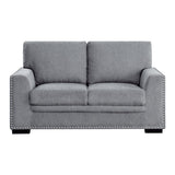 Morelia Gray Casual Contemporary Solid Wood And Plywood Chenille Fabric Upholstery Loveseat - Ella Furniture