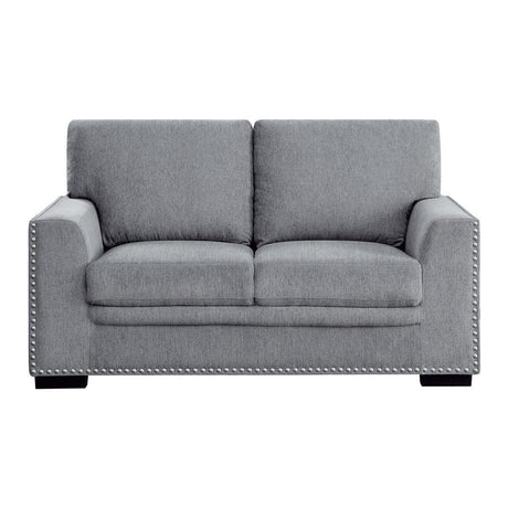 Morelia Gray Casual Contemporary Solid Wood And Plywood Chenille Fabric Upholstery Loveseat - Ella Furniture