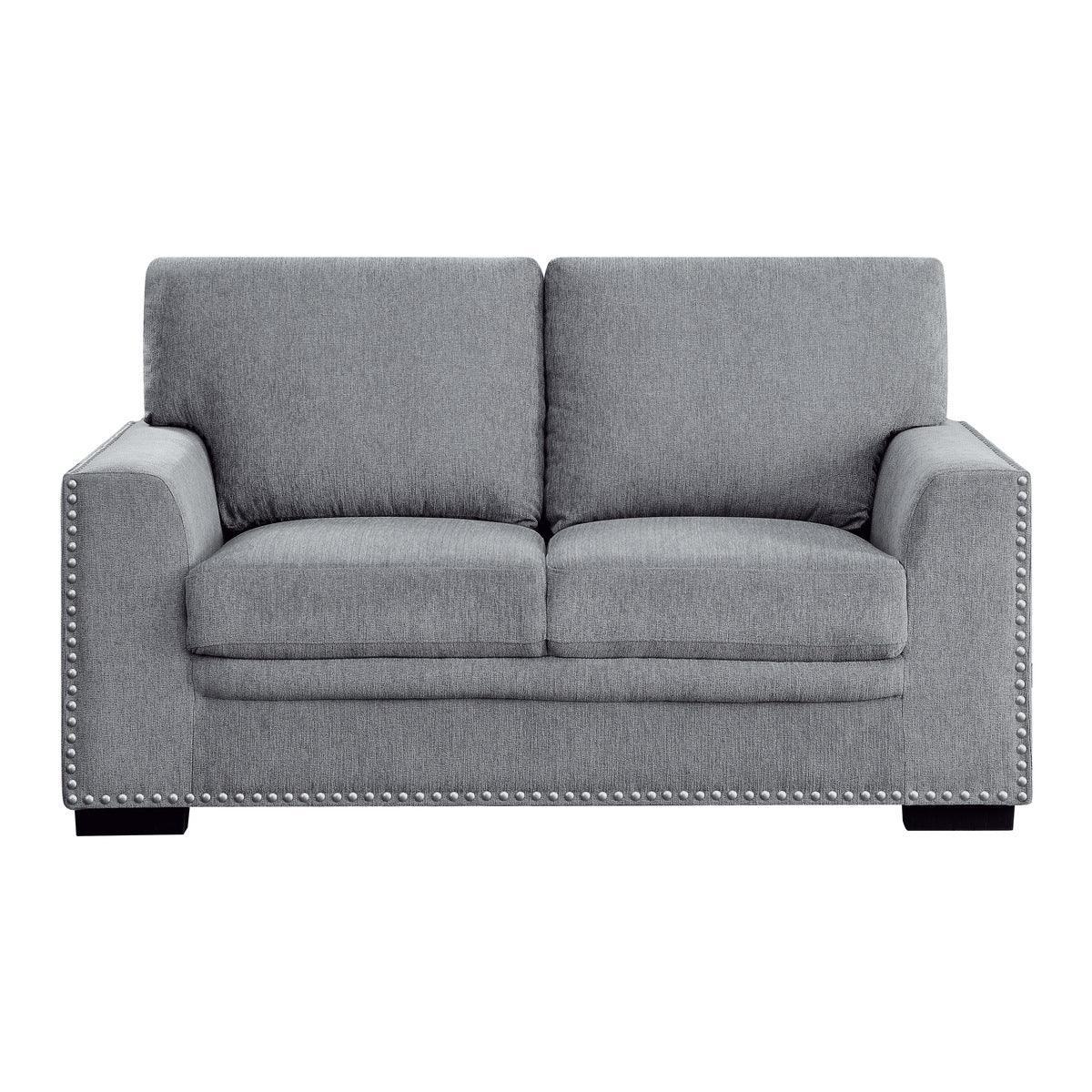 Morelia Gray Casual Contemporary Solid Wood And Plywood Chenille Fabric Upholstery Loveseat - Ella Furniture
