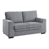 Morelia Gray Casual Contemporary Solid Wood And Plywood Chenille Fabric Upholstery Loveseat - Ella Furniture