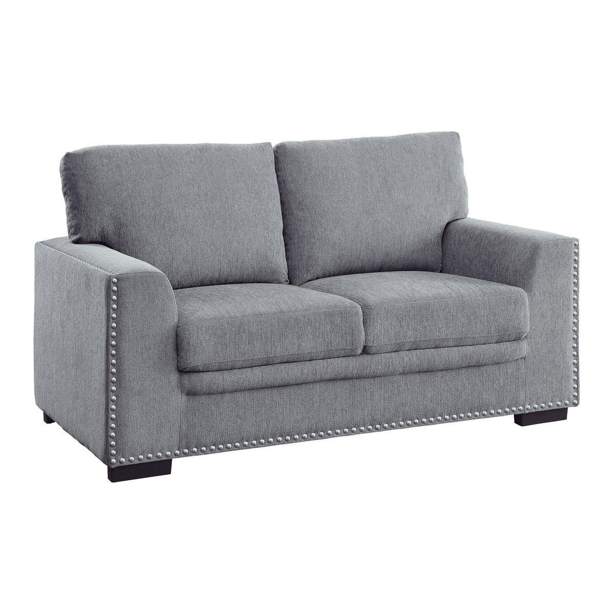 Morelia Gray Casual Contemporary Solid Wood And Plywood Chenille Fabric Upholstery Loveseat - Ella Furniture