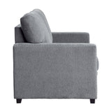 Morelia Gray Casual Contemporary Solid Wood And Plywood Chenille Fabric Upholstery Loveseat - Ella Furniture
