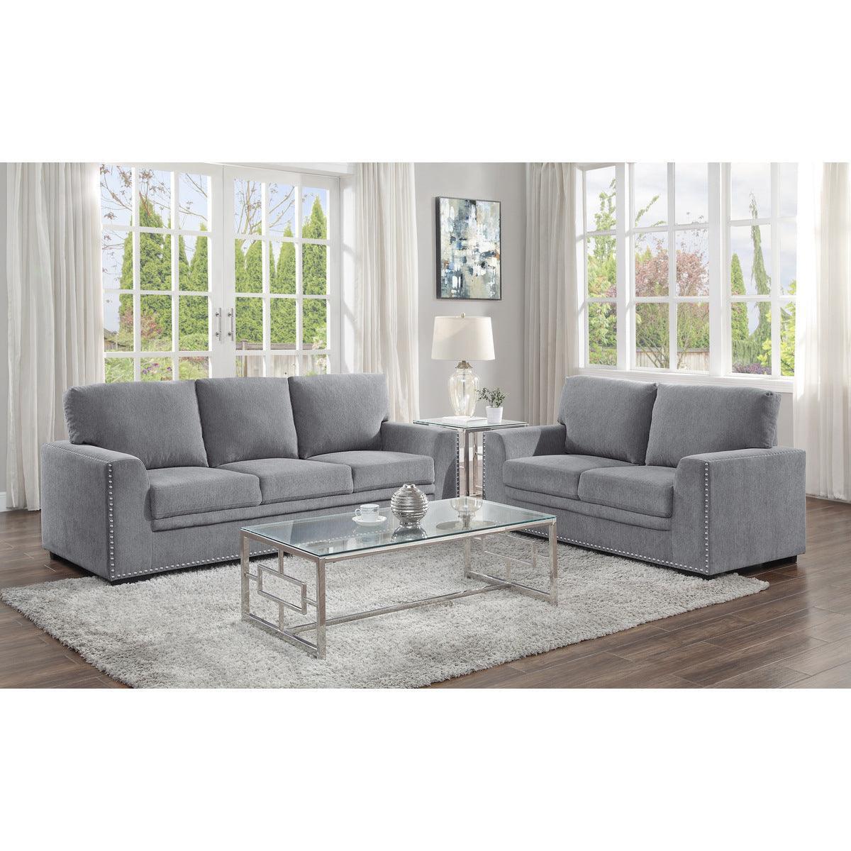 Morelia Gray Casual Contemporary Solid Wood And Plywood Chenille Fabric Upholstery Sofa - Ella Furniture