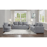 Morelia Gray Casual Solid Wood And Plywood Chenille Fabric Upholstery Swivel Chair - Ella Furniture