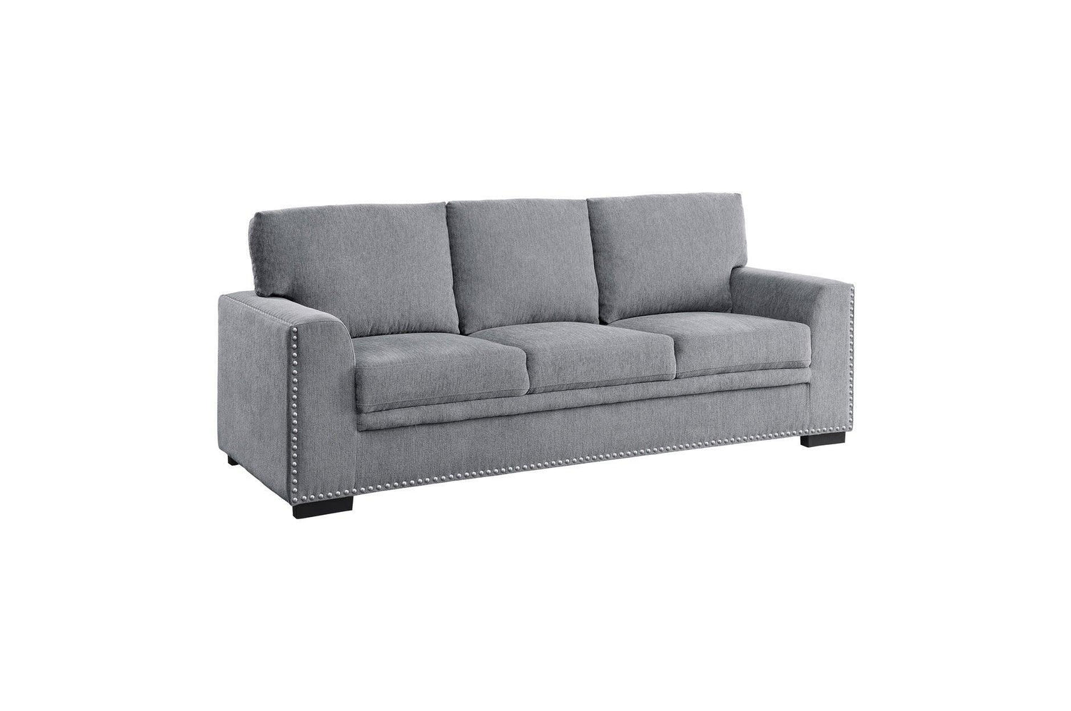Morelia Dark Gray Solid Wood And Plywood Chenille Fabric Upholstery 2Pc Set: Sofa, Love - Ella Furniture