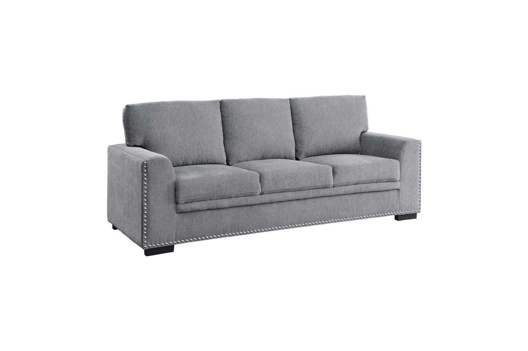 Morelia Dark Gray Solid Wood And Plywood Chenille Fabric Upholstery 2Pc Set: Sofa, Love - Ella Furniture
