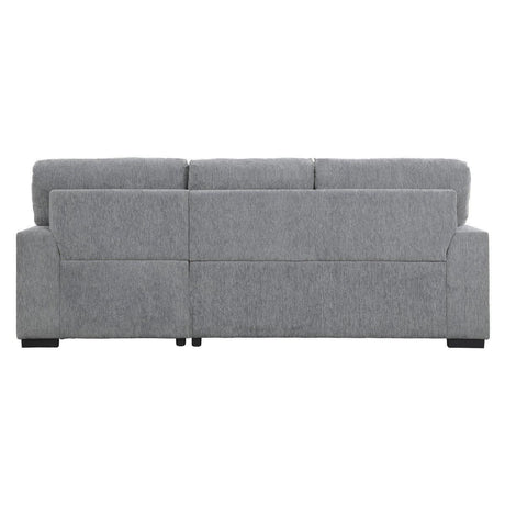 Morelia Gray Chenille Fabric Upholstery 2-Piece Sectional With Pull-out Bed And Right Chaise - Ella Furniture