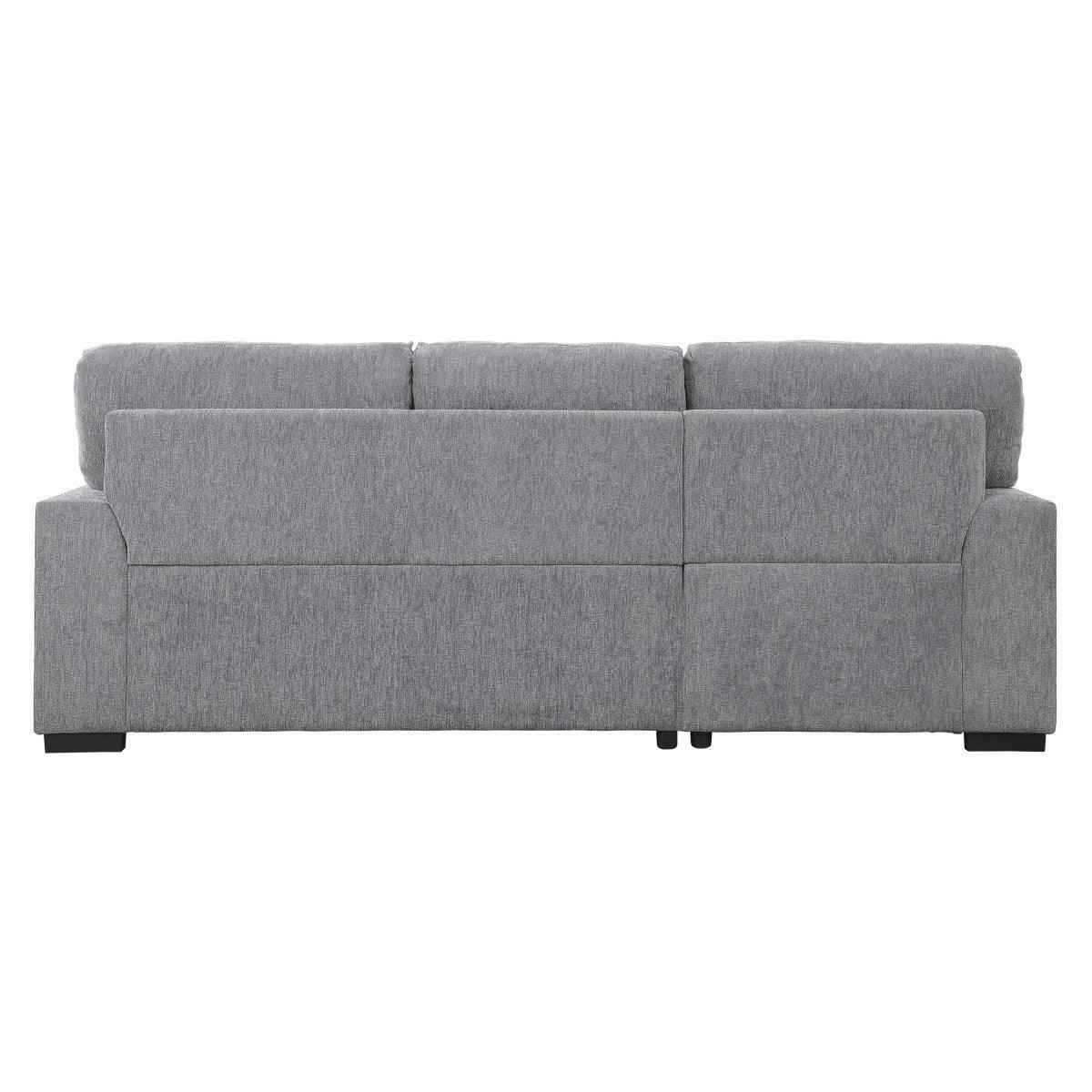 Morelia Gray Solid Wood Chenille Fabric Upholstery 2-Piece Sectional With Pull-out Bed Left Chaise - Ella Furniture