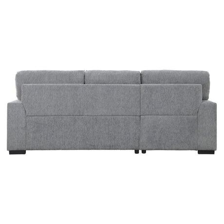 Morelia Gray Solid Wood Chenille Fabric Upholstery 2-Piece Sectional With Pull-out Bed Left Chaise - Ella Furniture