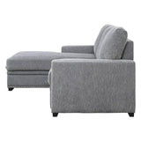 Morelia Gray Chenille Fabric Upholstery 2-Piece Sectional With Pull-out Bed And Left Chaise - Ella Furniture