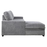 Morelia Gray Chenille Fabric Upholstery 2-Piece Sectional With Pull-out Bed And Left Chaise - Ella Furniture