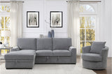 Morelia Dark Gray Solid Wood And Plywood Chenille Fabric Upholstery 2Pc Set: Sofa, Love - Ella Furniture