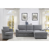 Morelia Gray Chenille Fabric Upholstery 2-Piece Sectional With Pull-out Bed And Right Chaise - Ella Furniture