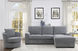 Morelia Dark Gray Solid Wood And Plywood Chenille Fabric Upholstery 2Pc Set: Sofa, Love - Ella Furniture