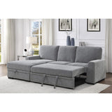 Morelia Gray Chenille Fabric Upholstery 2-Piece Sectional With Pull-out Bed And Left Chaise - Ella Furniture