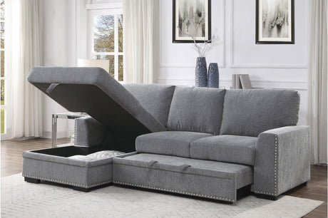Morelia Dark Gray Solid Wood And Plywood Chenille Fabric Upholstery 2Pc Set: Sofa, Love - Ella Furniture