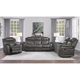 Centeroak Brownish Gray Solid Wood And Plywood Polished Microfiber Upholstery Reclining Chair - Ella Furniture
