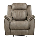 Centeroak Sandy Brown Solid Wood And Plywood Polished Microfiber Upholstery Reclining Chair - Ella Furniture