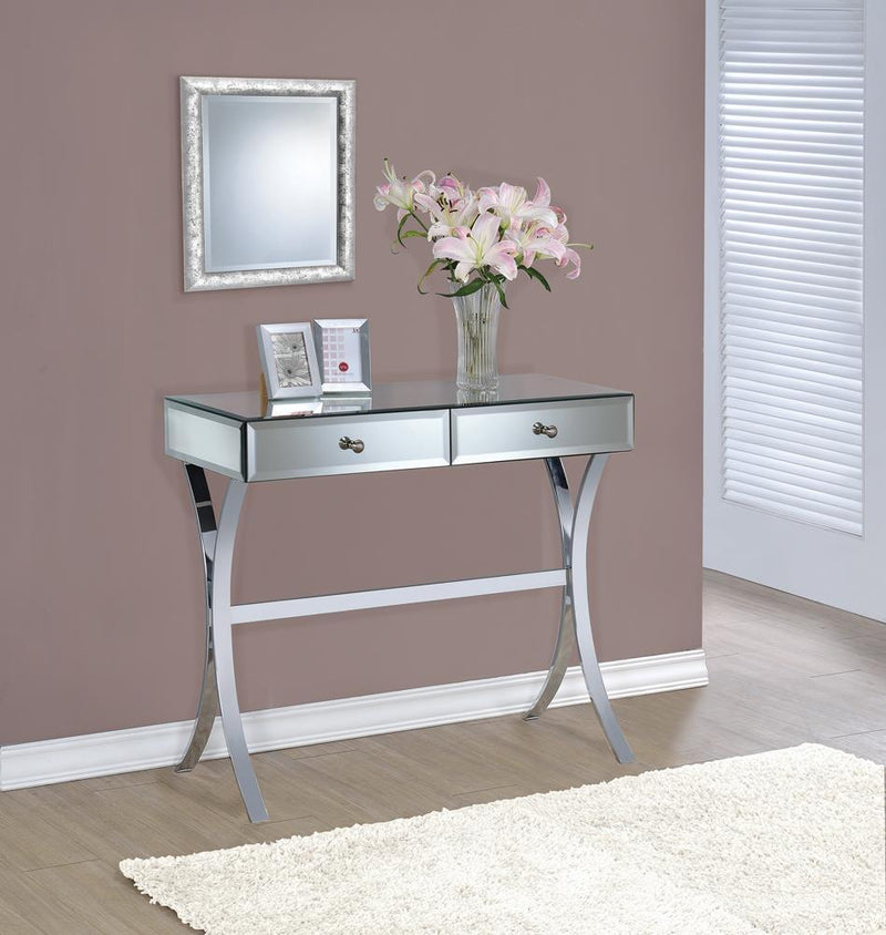 Scilla 2-Drawer Console Table Clear Mirror - Ella Furniture
