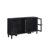 Mapleton 4-Door Accent Cabinet Black - Ella Furniture