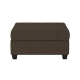 Maston Brown Fabric 2-Piece Reversible Sectional With Drop-down Cup Holders And Storage Ottoman - Ella Furniture