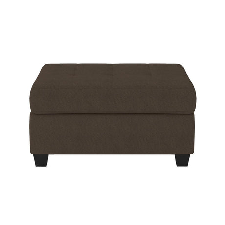 Maston Brown Fabric 2-Piece Reversible Sectional With Drop-down Cup Holders And Storage Ottoman - Ella Furniture