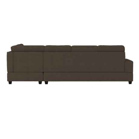 Maston Brown Fabric 2-Piece Reversible Sectional With Drop-down Cup Holders And Storage Ottoman - Ella Furniture
