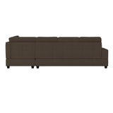 Maston Chocolate Microfiber Fabric Upholstery 2-Piece Reversible Sectional Drop-down Cup Holders - Ella Furniture
