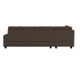 Maston Chocolate Microfiber Fabric Upholstery 2-Piece Reversible Sectional Drop-down Cup Holders - Ella Furniture