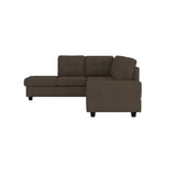 Maston Chocolate Microfiber Fabric Upholstery 2-Piece Reversible Sectional Drop-down Cup Holders - Ella Furniture