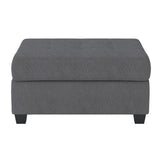 Maston Gray Solid Wood Microfiber Fabric Upholstery 2-Piece Reversible Sectional Storage Ottoman - Ella Furniture