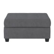 Maston Dark Gray Solid Wood And Plywood Microfiber Fabric Upholstered Tufted Storage Ottoman - Ella Furniture