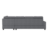 Maston Dark Gray Solid Wood Plywood Microfiber Fabric Upholstery 2-Piece Reversible Sectional - Ella Furniture