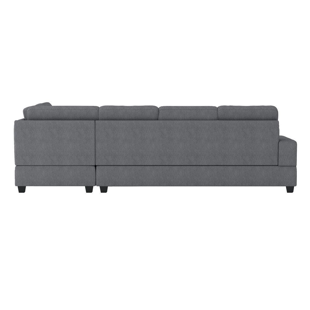 Maston Dark Gray Solid Wood Plywood Microfiber Fabric Upholstery 2-Piece Reversible Sectional - Ella Furniture