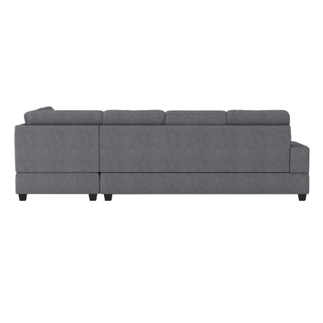 Maston Dark Gray Solid Wood Plywood Microfiber Fabric Upholstery 2-Piece Reversible Sectional - Ella Furniture