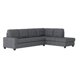 Maston Dark Gray Solid Wood Plywood Microfiber Fabric Upholstery 2-Piece Reversible Sectional - Ella Furniture