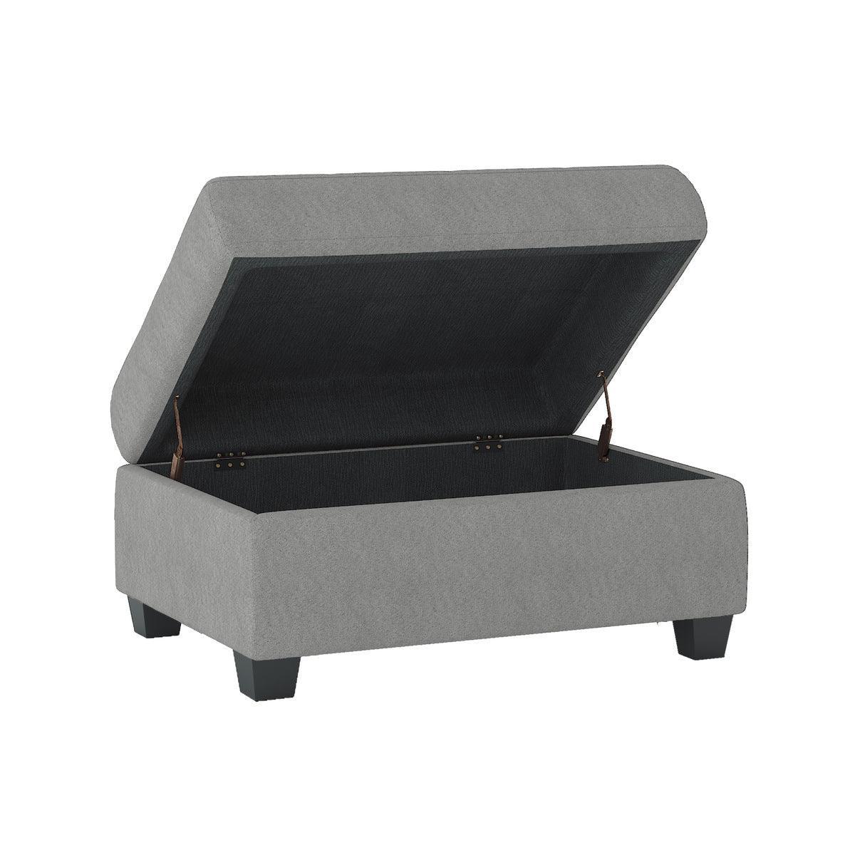 Maston Light Gray Solid Wood Plywood Microfiber Fabric Upholstery 2-Piece Reversible Sectional - Ella Furniture