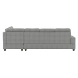 Maston Light Gray Solid Wood Plywood Microfiber Fabric Upholstery 2-Piece Reversible Sectional - Ella Furniture