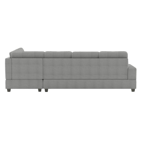 Maston Light Gray Solid Wood Plywood Microfiber Fabric Upholstery 2-Piece Reversible Sectional - Ella Furniture
