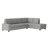 Maston Light Gray Solid Wood Plywood Microfiber Fabric Upholstery 2-Piece Reversible Sectional - Ella Furniture