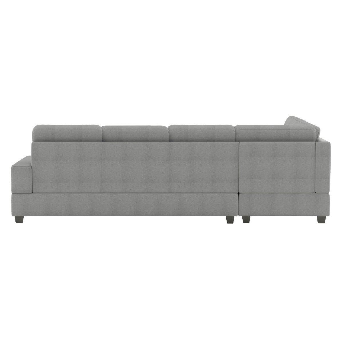 Maston Gray Microfiber Fabric Upholstery 2-Piece Reversible Sectional With Drop-down Cup Holders - Ella Furniture