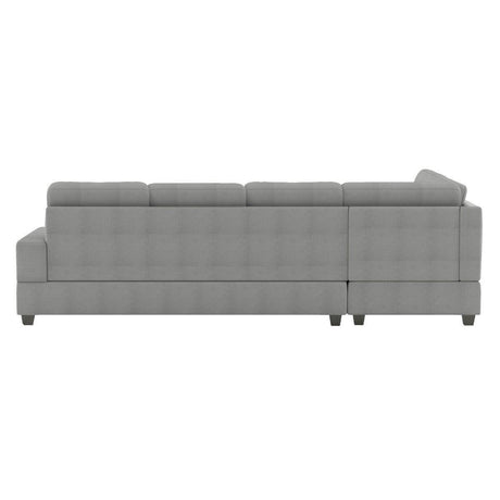 Maston Gray Microfiber Fabric Upholstery 2-Piece Reversible Sectional With Drop-down Cup Holders - Ella Furniture