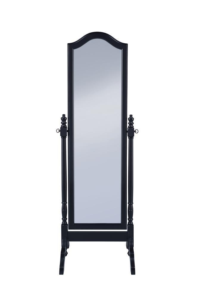 Cabot Rectangular Cheval Mirror With Arched Top Black - Ella Furniture