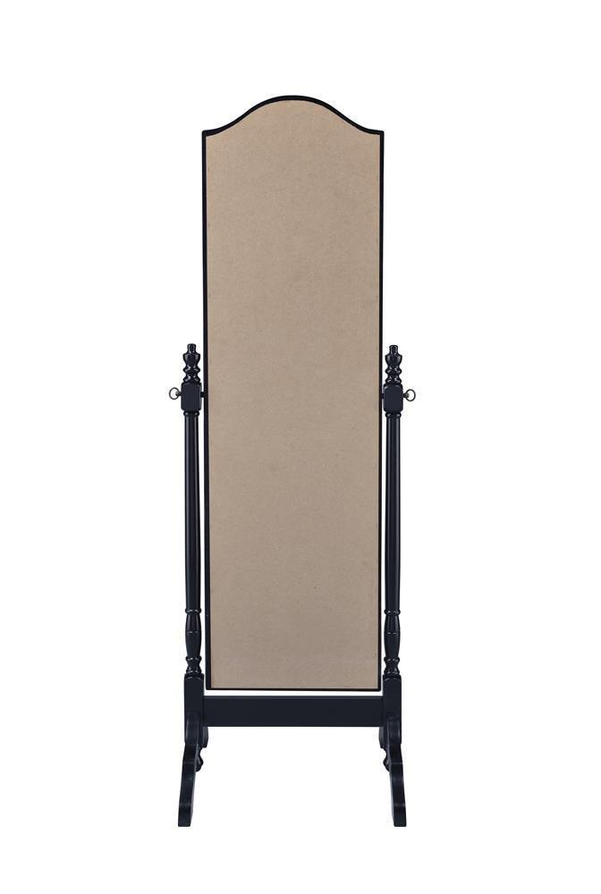 Cabot Rectangular Cheval Mirror With Arched Top Black - Ella Furniture