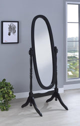 Foyet Oval Cheval Mirror Black - Ella Furniture