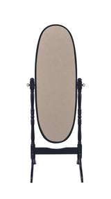 Foyet Oval Cheval Mirror Black - Ella Furniture